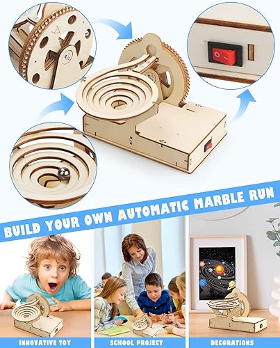 Miniatura 2 de Poraxy Kits STEM 4 en 1, proyectos STEM para niños de 8 a 12 años, rompecabezas de madera 3D de montaje, juguetes de construcción, kit de modelo