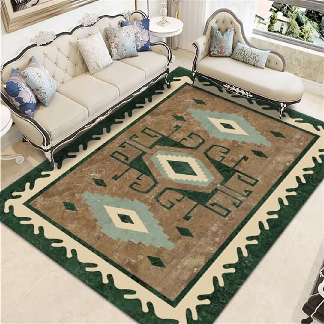 Tapis d'extérieur vert 70x110 cm antidérapant et lavable pour entrée de cuisine