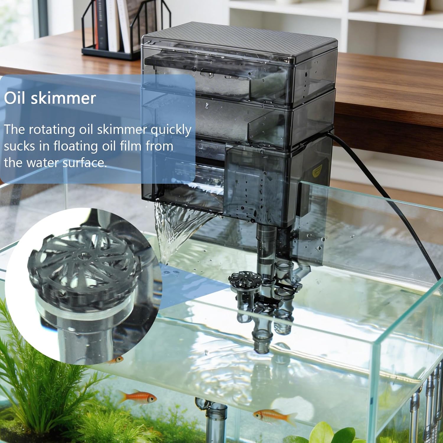 External Hang-On-Back Aquarium Filter Trickle Box Wet/Dry HOB Filter with 3-Stage Filtration Pump for Small Fish Turtle Tank