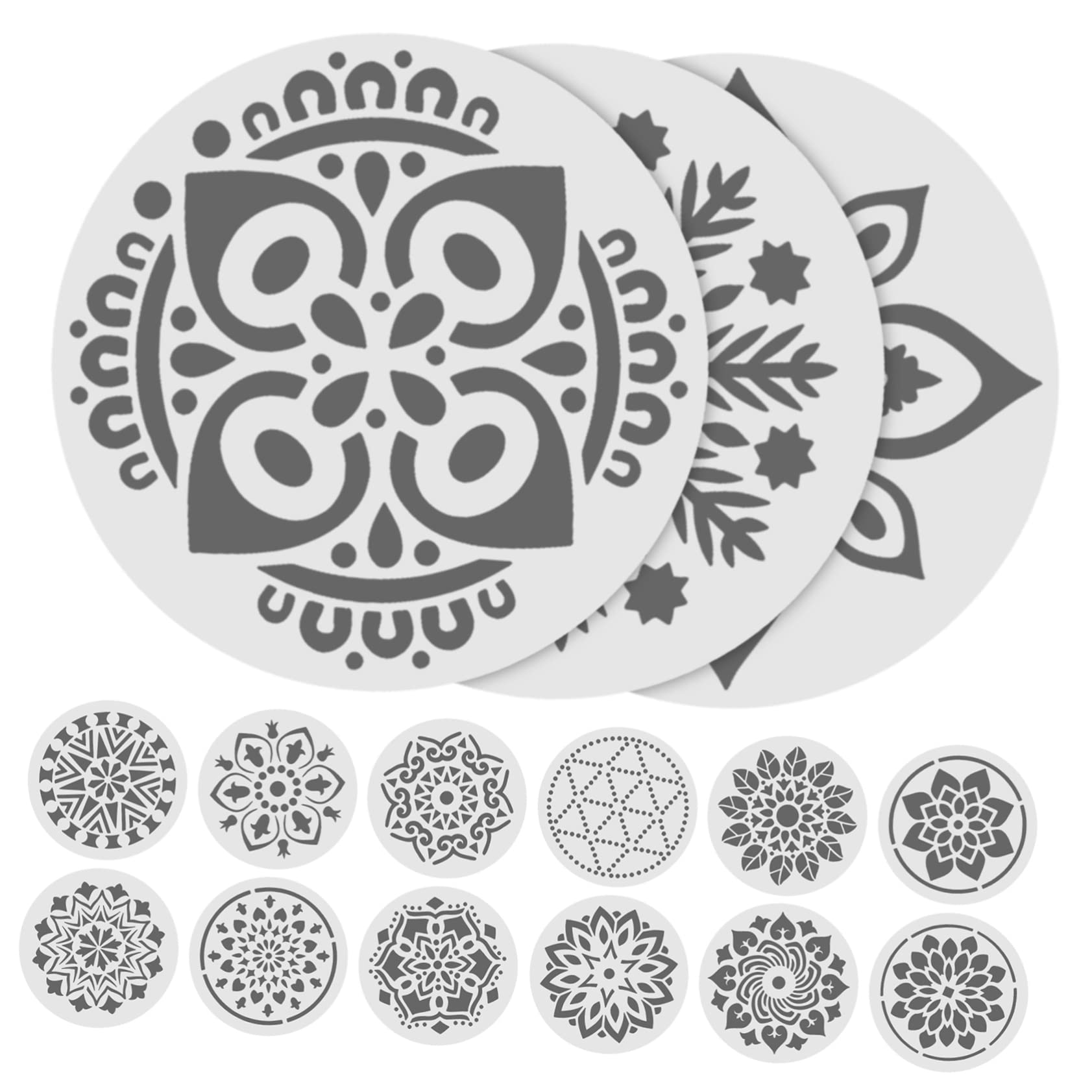 SEWACC 3 Sets Malschablonen Mandala-schablonen Dekorative Blumenvorlage Zum Malen Von Wandkunst Stück * 3