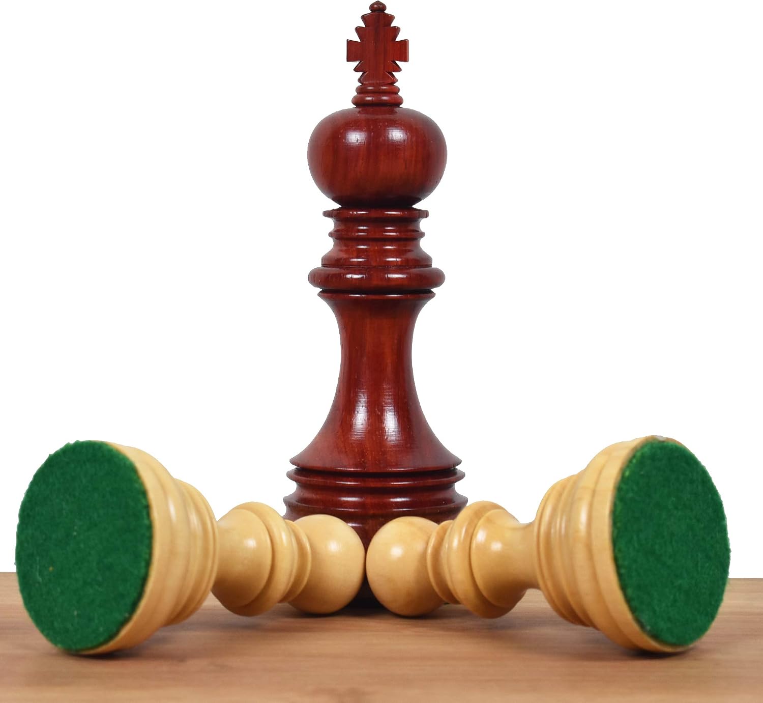 RoyalChessMall -4.1" Stallion Staunton Luxury Chess Pieces Set - Triple Weighted Bud Rose Wood