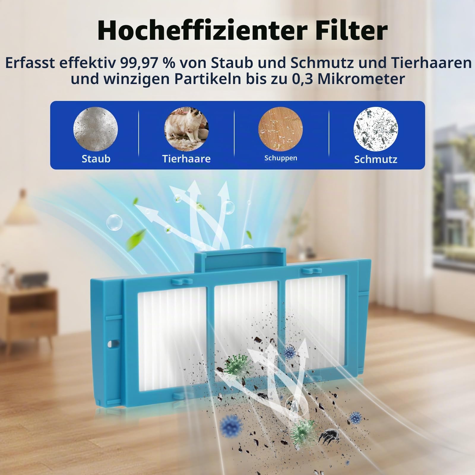 18 Stück Ersatzteile für Dyson Spot+ Scrub AI Roboter-Staubsauger, 2 Hauptbürsten, 2 Rollmopp, 8 Seitenbürsten, 6 HEPA-Filter