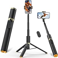 Vimose 62" Phone Tripod Selfie Stick with Remote - Extendable Portable Travel Stand for iPhone Android Vlogs Videos Black