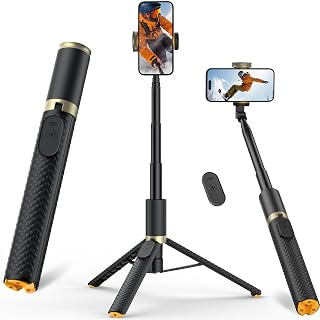 Vimose 62" Phone Tripod Selfie Stick with Remote - Extendable Portable Stand for iPhone Android Vlogging Travel