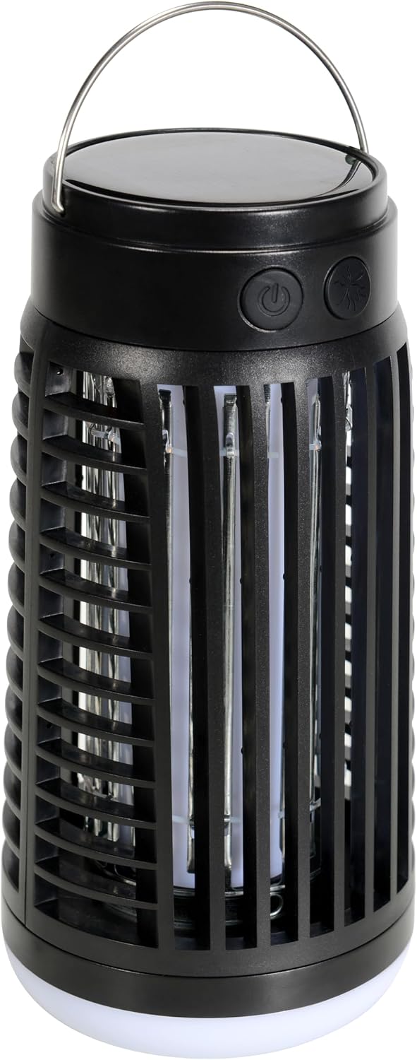 Bug zapper UV Insect Pest Fly Killer USB & Solar Powered electric fly zapper fly catcher Insect Pest Control with UV LED Lights for Indoor & Outdoor Mosquito Killer Lamp Blue