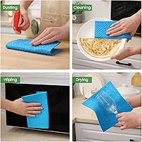 Vista 31 de Homaxy Paños de cocina suecos para cocina, paquete de 10 paños de esponja de celulosa reutilizables y lavables, toallas de papel absorbentes y sin