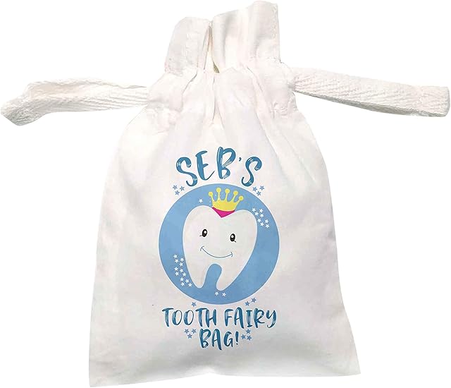 Flox Creative Organic Drawstring Pouch Personalised Tooth Fairy Bag
