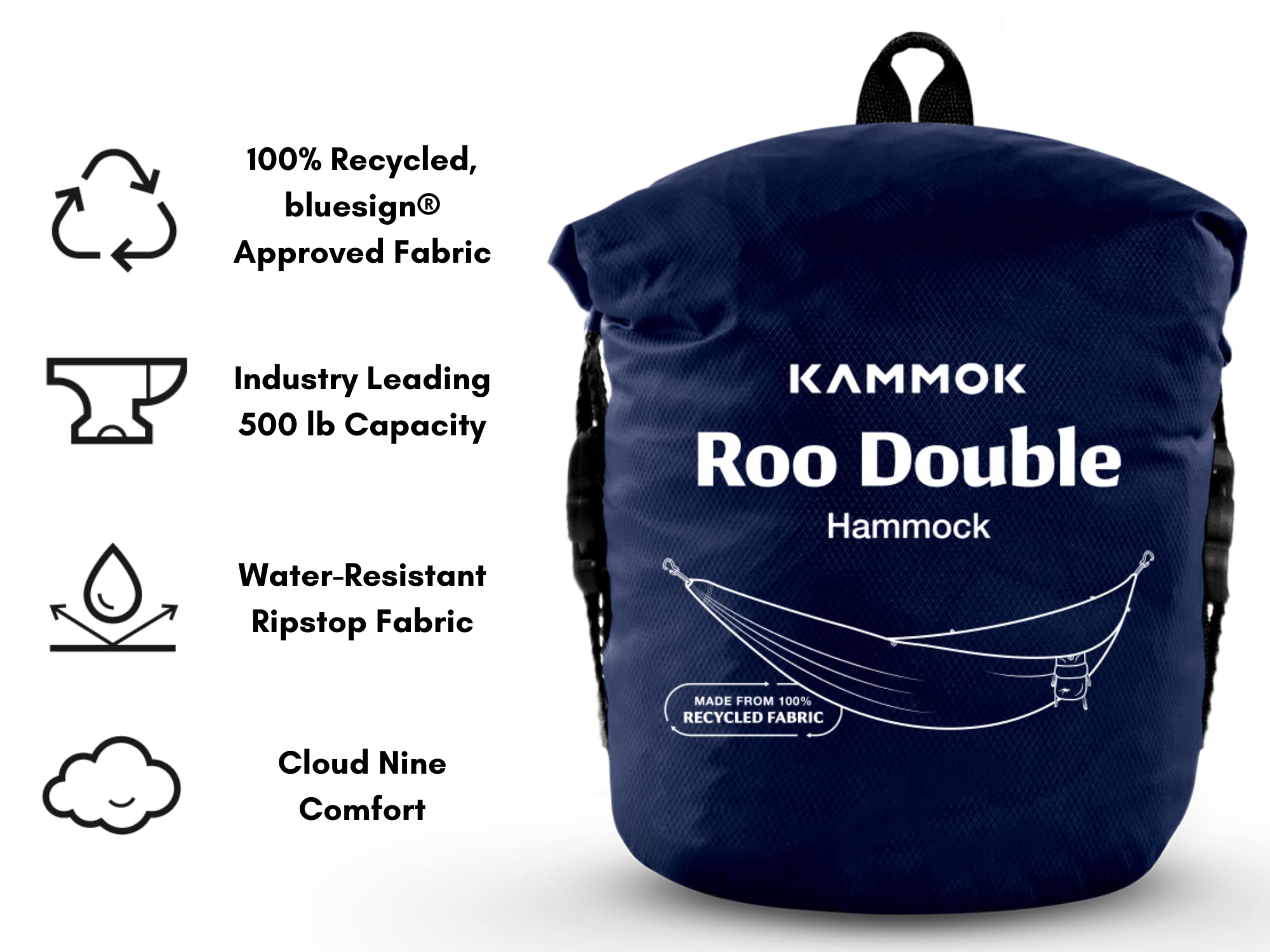 Amazon.com: KAMMOK: Roo Double Hammock | Made from Strong & 100