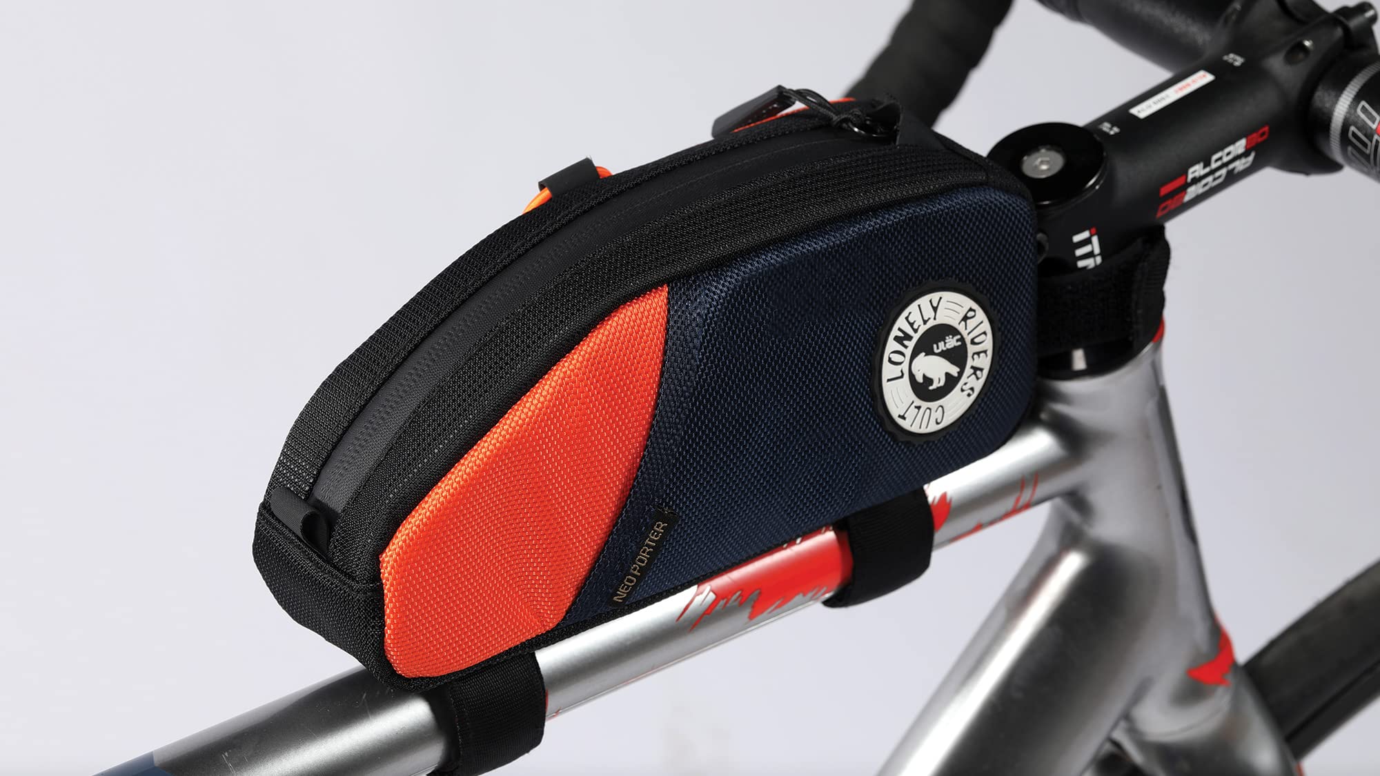 ULAC, Frame Bag for Bicycle Trekking Pro Waterproof Materials, 21 x 10 x 6 cm, Zip and Pockets, Velcro Fastening - Image 2