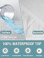 Vista 5 de Bedecor Paquete de 2 protectores de colchón Twin tamaño individual, protección impermeable, cubierta superior suave de algodón de rizo, para bebés