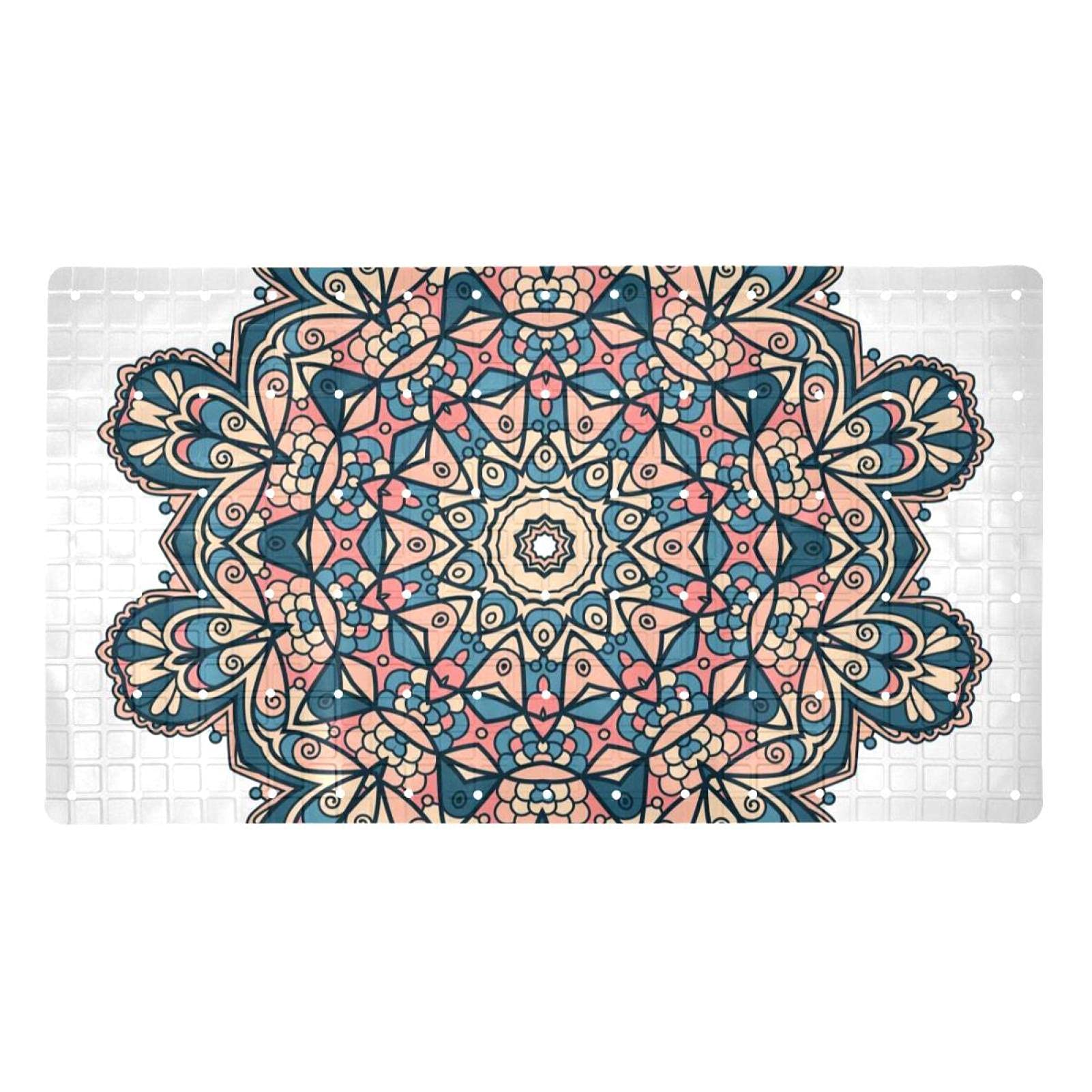 Tapis de baignoire antidérapant haut de gamme 40x70cm style mandala esthétique et sécurisé