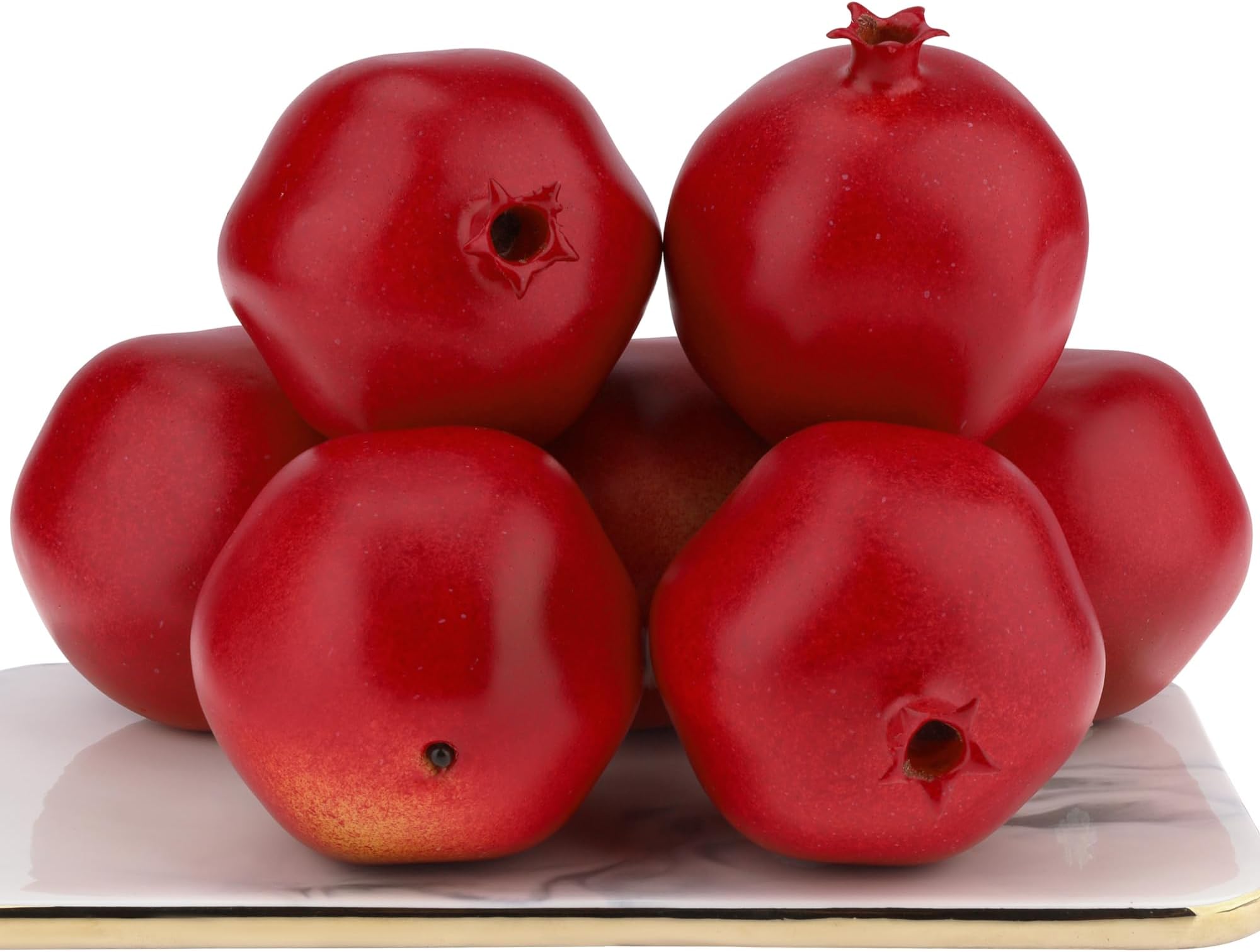 Gresorth 6pcs Lifelike Artificial Pomegranet Decoration Fake Pomegranate Fruit for Home Party Kitchen Christmas Festival Show