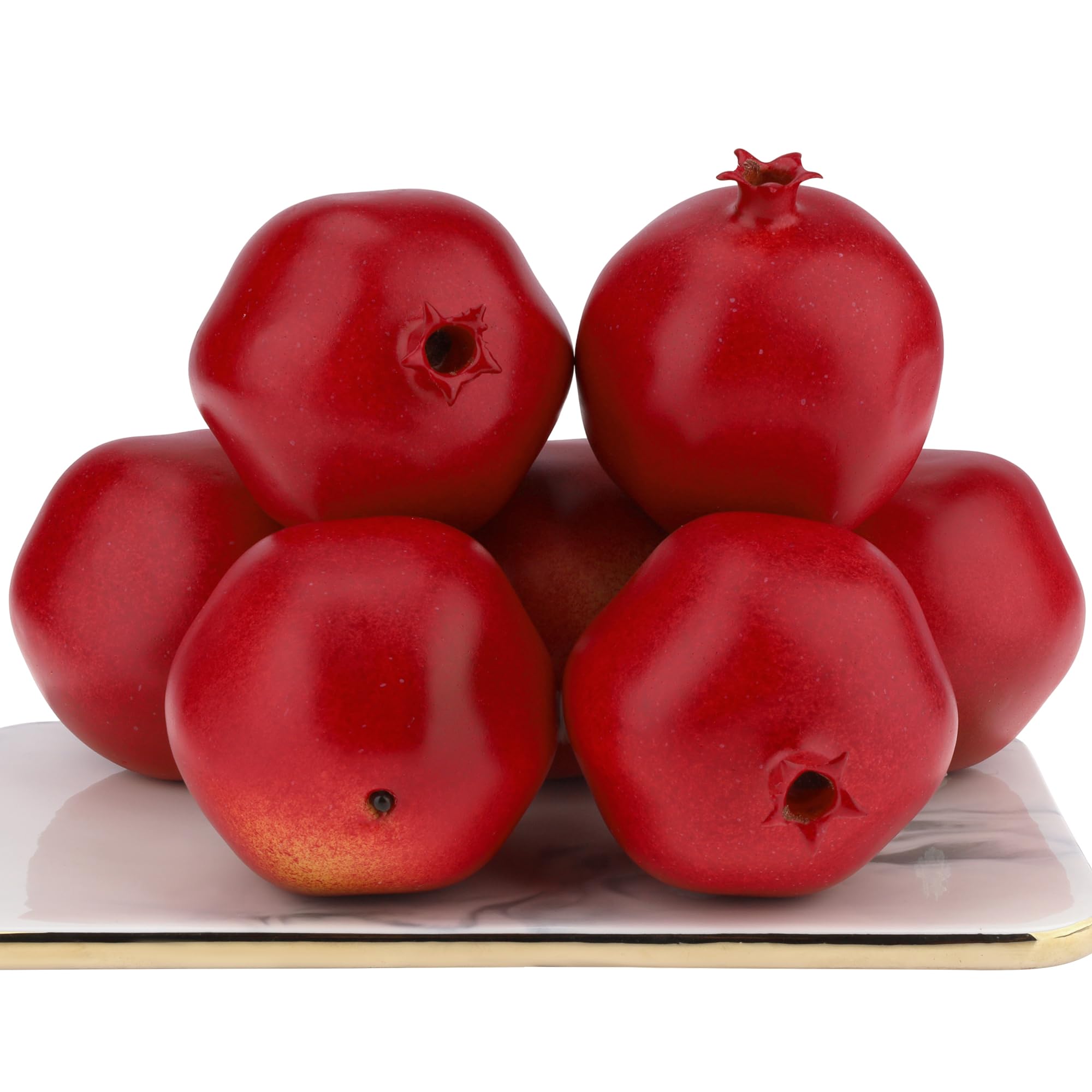 Gresorth 6pcs Lifelike Artificial Pomegranet Decoration Fake Pomegranate Fruit for Home Party Kitchen Christmas Festival Show