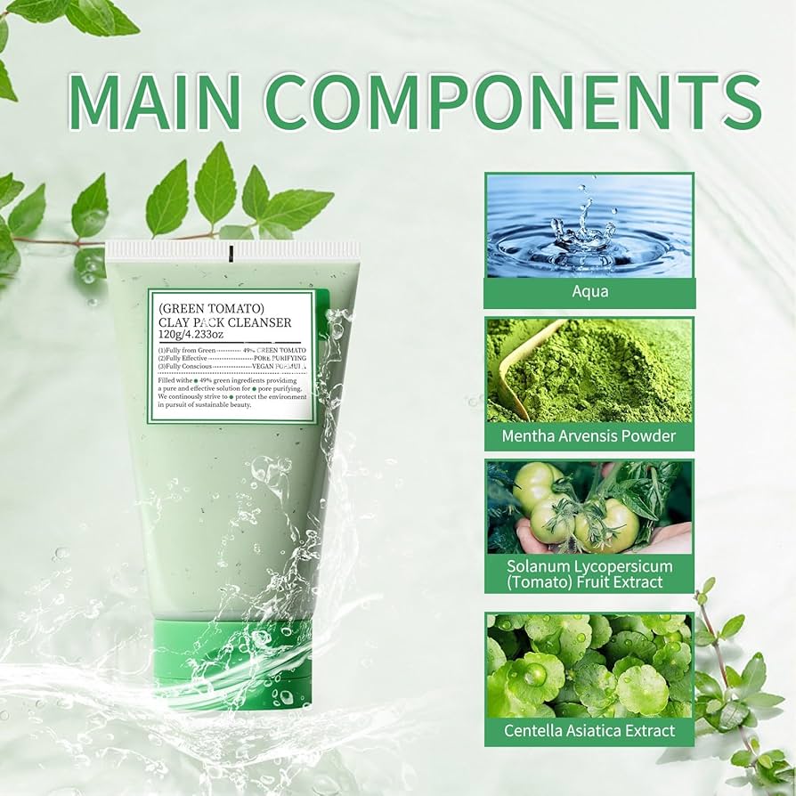 Amazon | グリーントマトクレイパッククレンザー 洗顔フォーム 毛穴