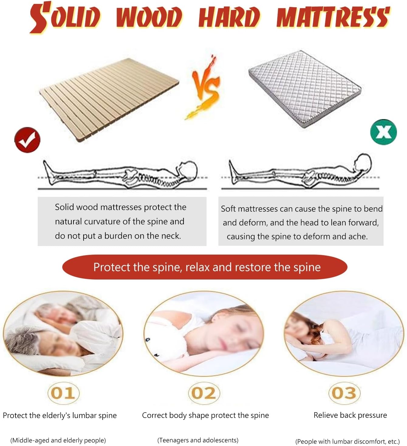 Durable Solid Pine Bunkie Board for Bed Slats Support - Enhance Mattress Stability & Comfort - Wooden Bed Frame Slats (53x74.8in / 135x190cm)