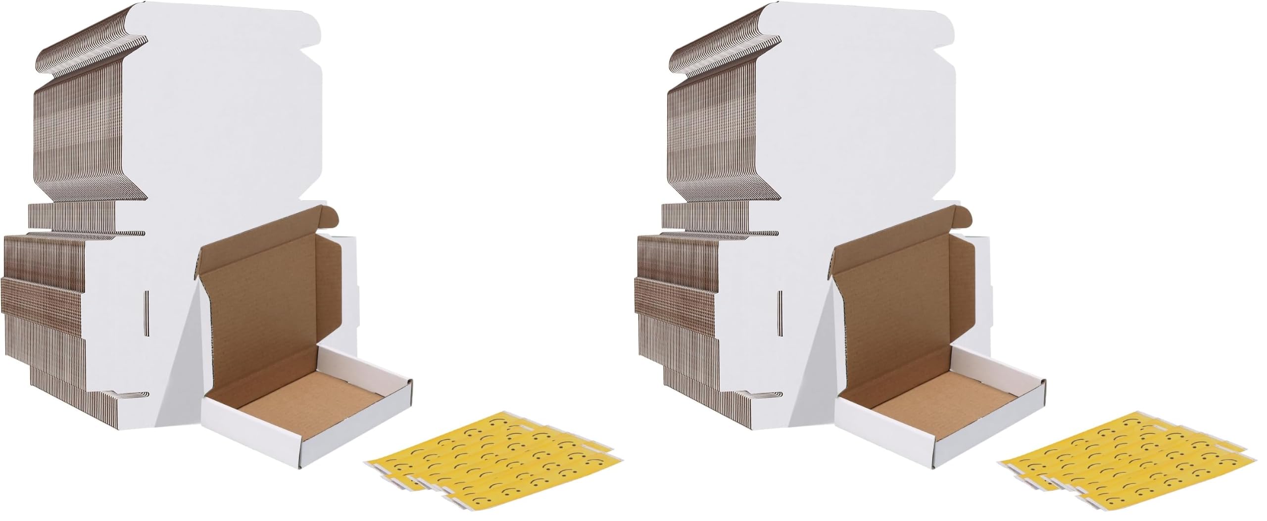HORLIMER 6x4x1 inches Shipping Boxes Set of 50, White Corrugated Cardboard Box Literature Mailer (Pack of 2)