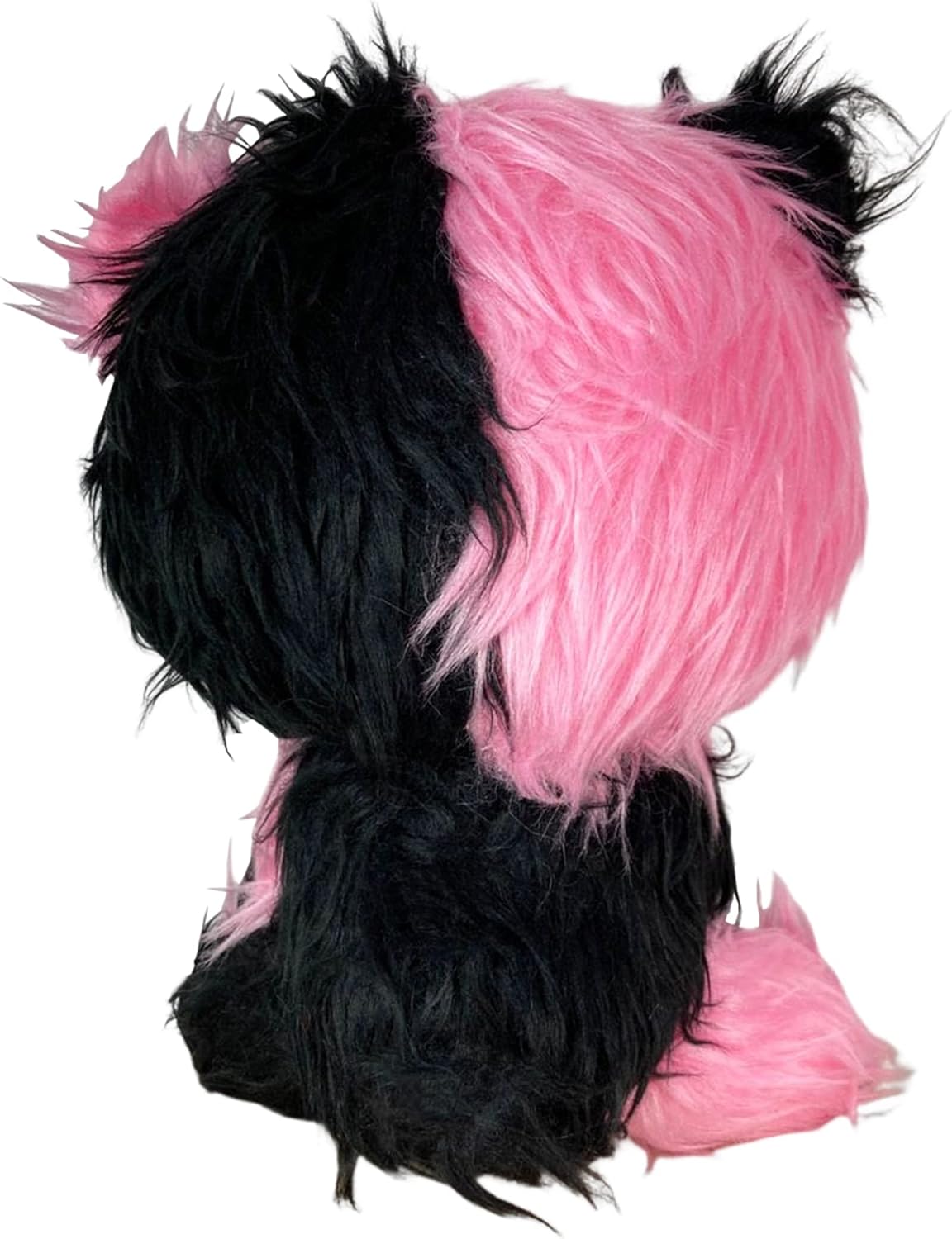 Gloomy Bear - Black Pink Gloomy Bear Sitting Pose Long Hair Fur Plush 7" H