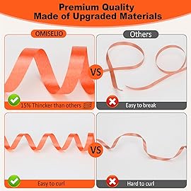 OMISELIO Orange Curling Ribbon - 500 Yard, 3/16 Gift Wrap Ribbon for Halloween, Christmas