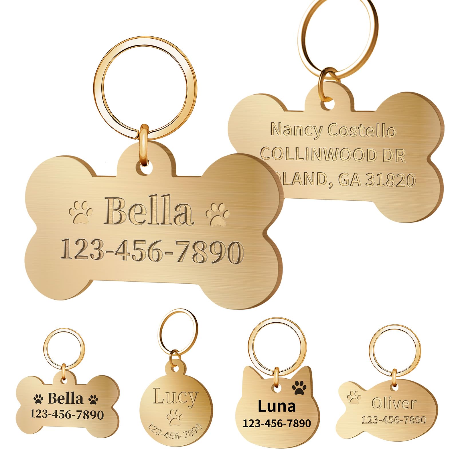 Overket Personalized Brass Bone Tag