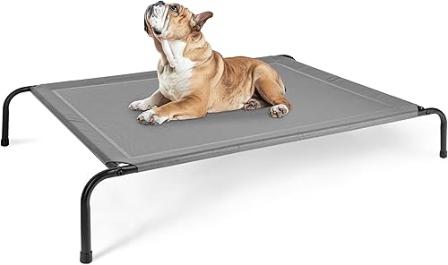 Vista 9 de Simple Deluxe Cama elevada y refrescante para perros, cunas portátiles elevadas para perros, patas antideslizantes, duradera, portátil, para Negro