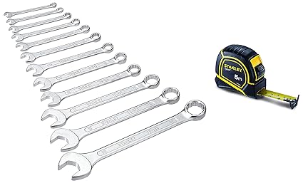 Stanley 70-964E Chrome Combination Spanner Set (Pack of 12) STHT43067-12 Tylon 5m Measurement Tape