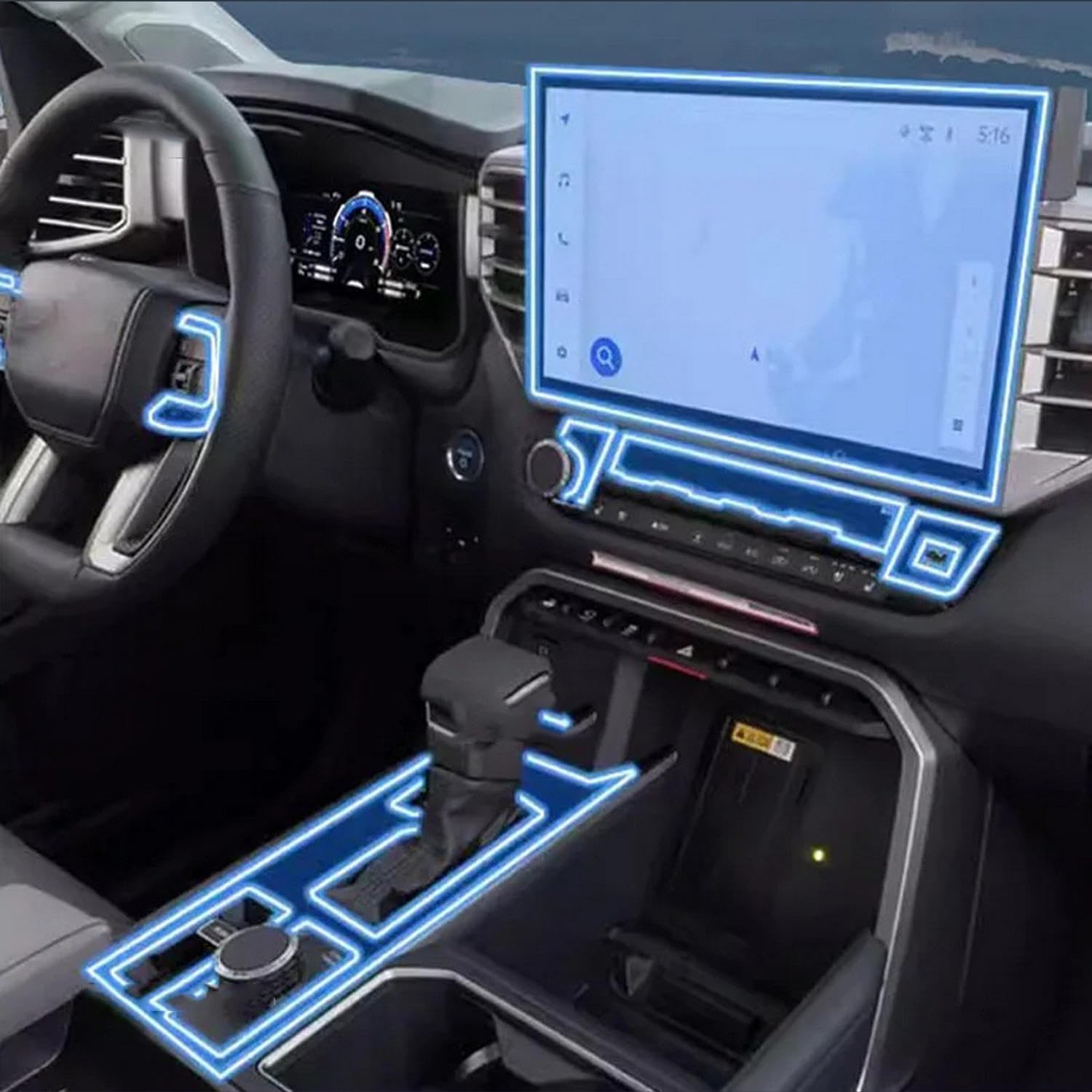 Film protecteur TPU habitacle TOYOTA Tundra 2022-2023 pour trajets sereins