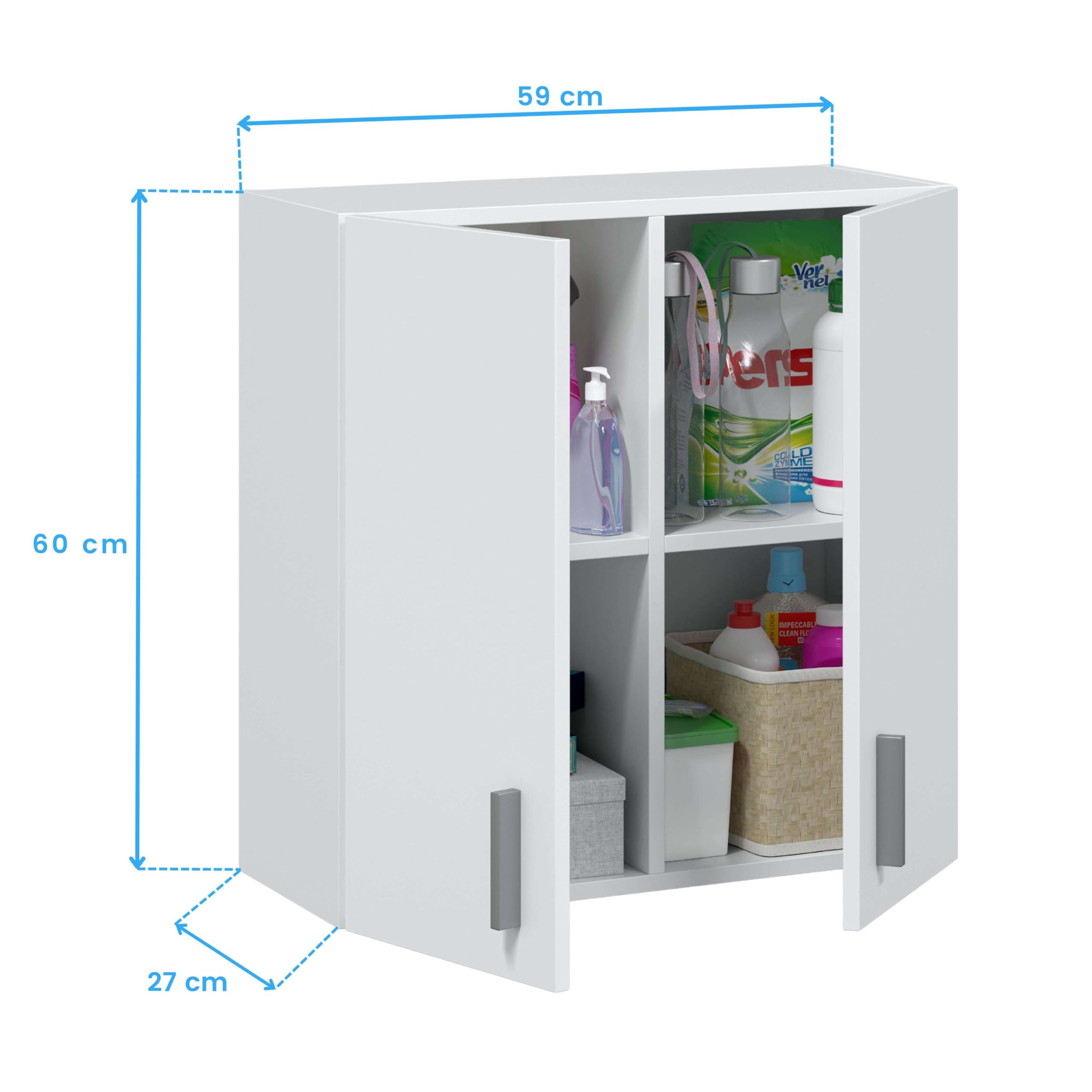 Habitdesign Armario Multiusos para Colgar, 60x59x26,5 (AltoxAnchoxFondo - en cm), Color Blanco Mate