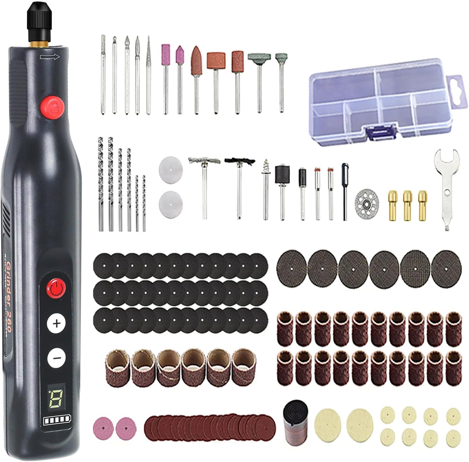Ergonomic Cordless Rotary Tool with Chucks Quick Accessory Swap Led Light Battery Indicators for Accuracy Tasks in Tight Spaces Chucks