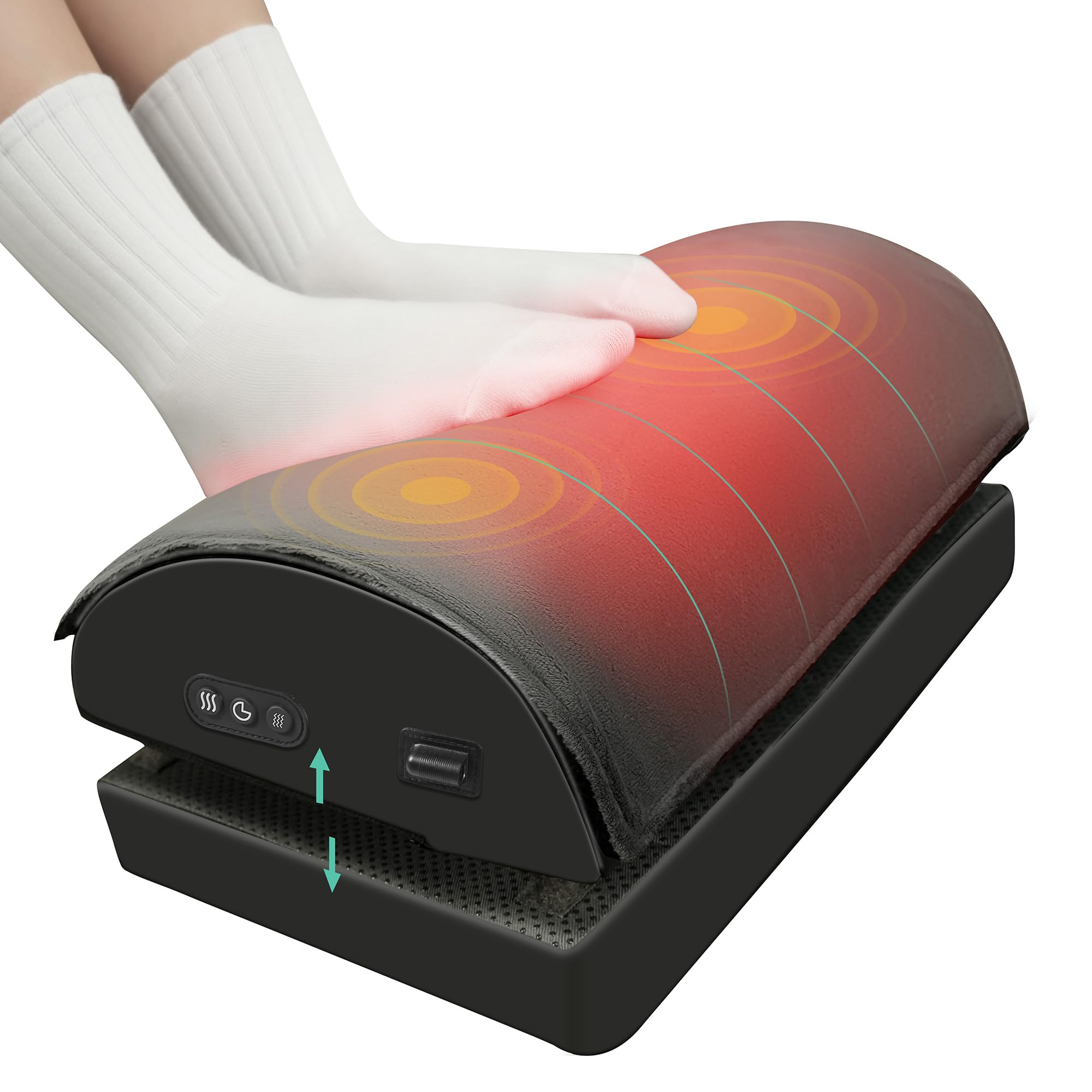 Snailax Repose-Pieds Réglable Sous Bureau, Massage Pied Chauffant, Masseur Pieds Avec Vibration, Chauffe-Pieds Double Couche Réglable&Mousse à Mémoire de Forme, Cadeau Maman/Papa/Homme/Femme