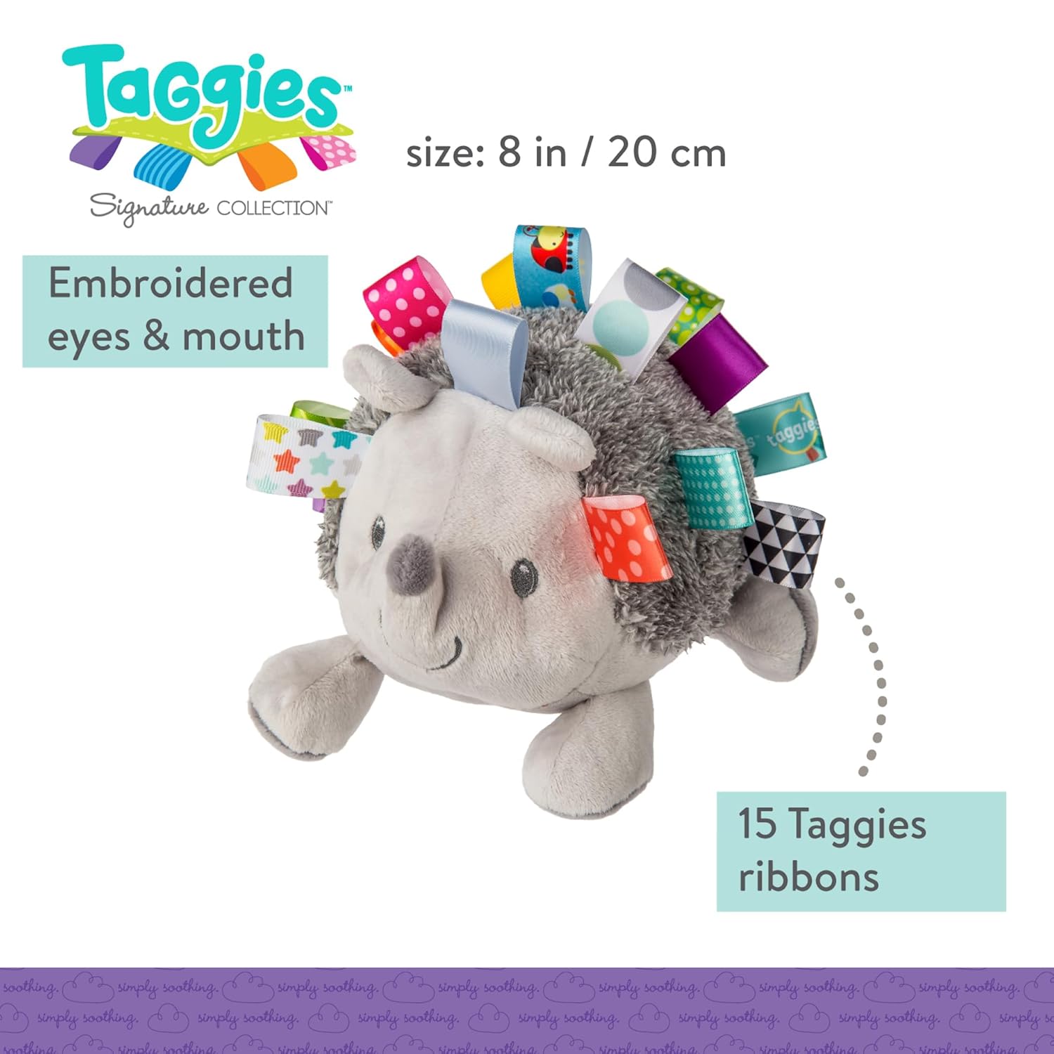 Mary Meyer Taggies Soft Toy, Heather Hedgehog, 8 Inch (Pack of 1)