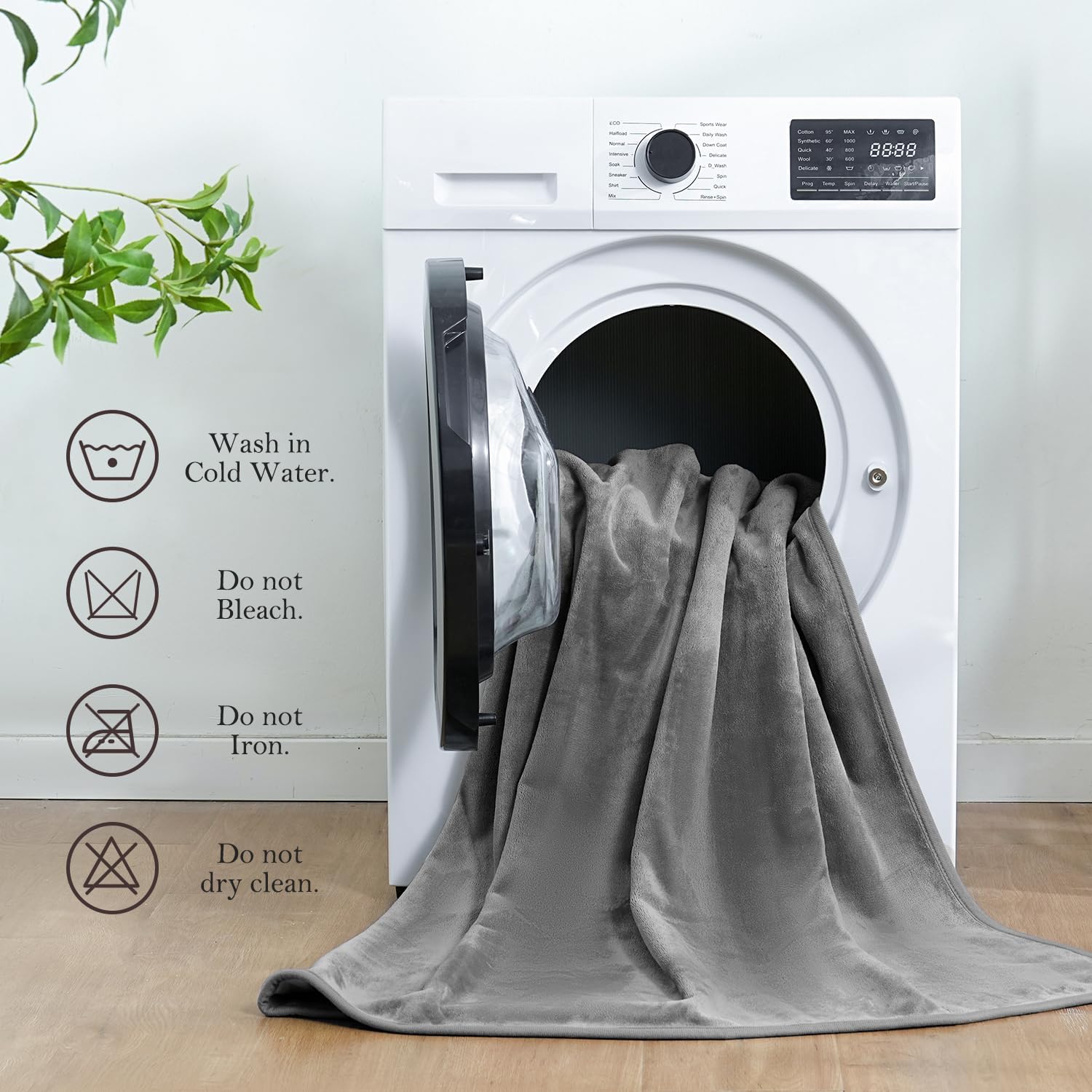 SOCHOW Waterproof Blanket for Bed Sofa Couch, Water Resistant Blanket Washable 60"x80", Reversible Leakproof Bed Cover for Adults Elderly Pets, Grey & Light Grey