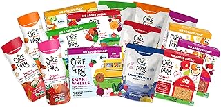Once Upon a Farm Organic Ultimate Snack Sampler, Puffs, Coconut Melts, Tractor Wheels, Smart Wheels, Smoothie Melts, Soft Baked Bar, Made with Real Fruit & Veggies, No Added Sugar, Non-GMO, 15 Count