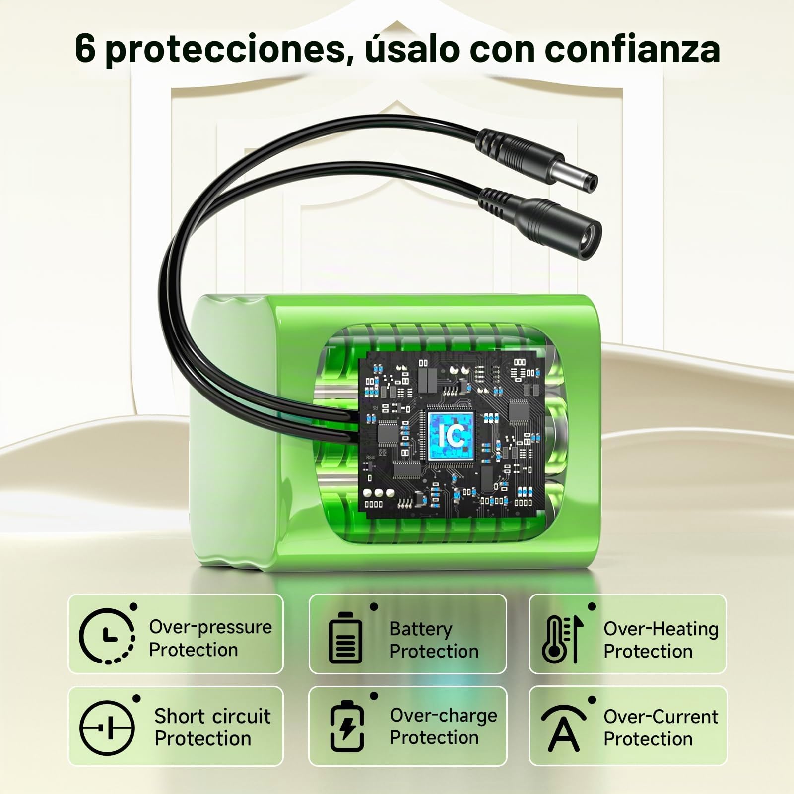 CITYORK Batería de litio recargable de 12,6 V 7900 mAh para faroles solares al aire libre, cámaras CCTV, cámaras digitales, videocámaras, reproductores de CD, dispositivos Bluetooth, radio, altavoz