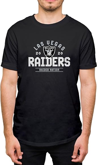 Hybrid Sports NFL - Las Vegas Raiders - Team Motto - Mens and Womens Short Sleeve T-Shirt - Size X-Large - Las Vegas Raiders - Black