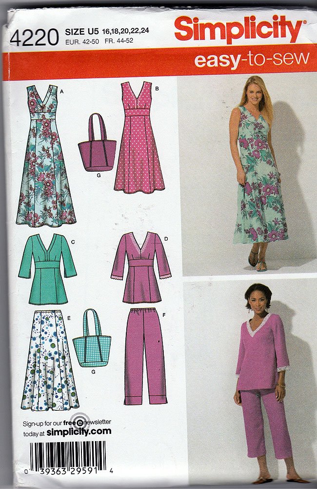 Patron Simplicity 4220 sac et pantalon court pour réussir des coupes ajustées femme
