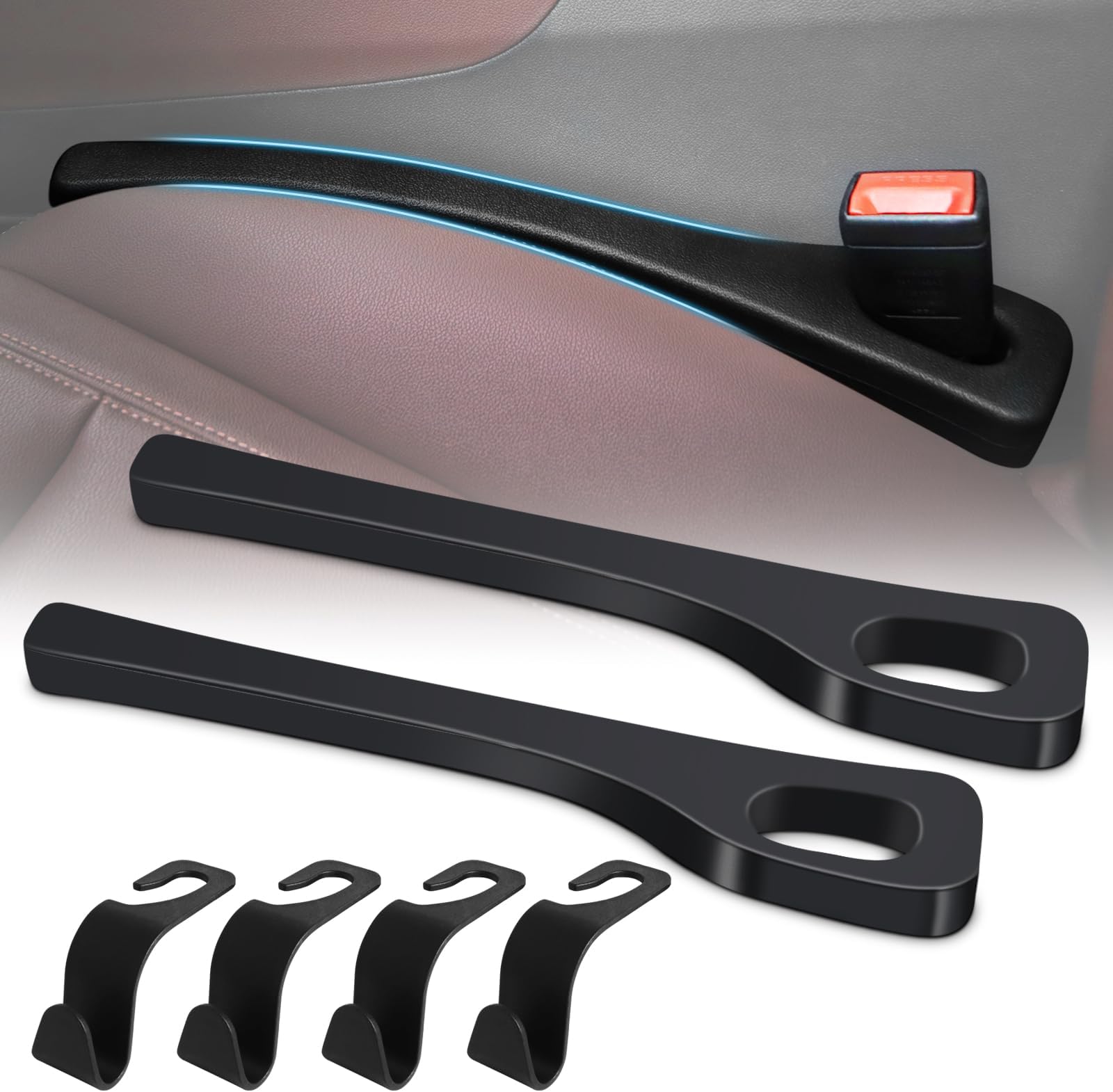 2 Stück Autositz Spaltfüller Für VW Caddy 4 IV 2015-2025 - Sitzlücken-Füller Schwarz