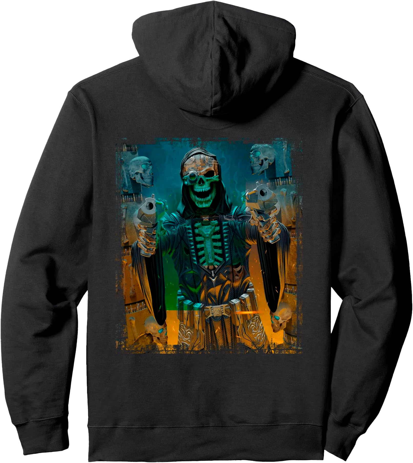 Bullet Reaper Grim Death Metal-Gun Slinger Terminator Cyborg Pullover Hoodie