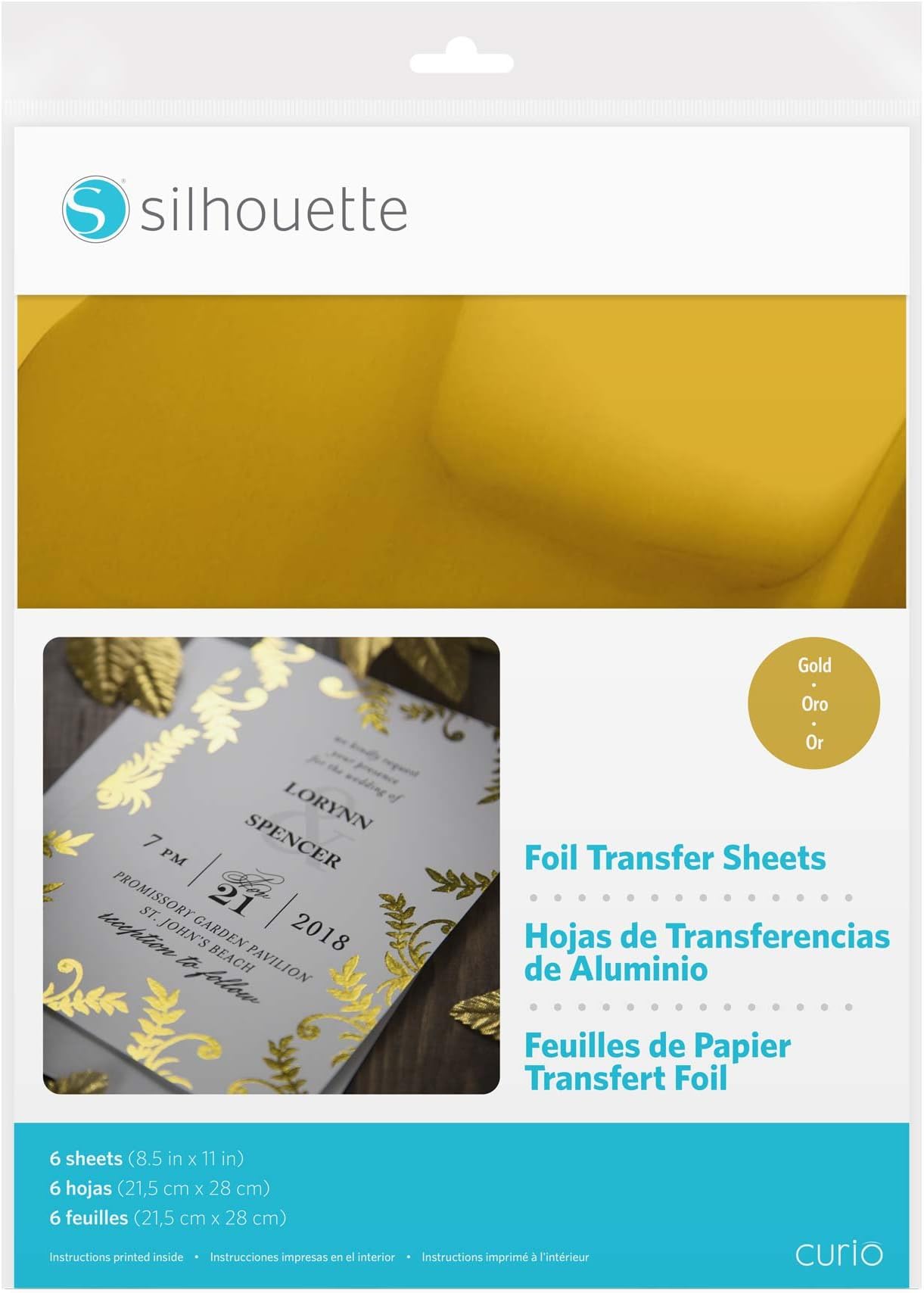 Silhouette 8.5"X11" Foil Transfer Sheets 6/Pkg - Gold