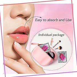 Adofect 30 Pcs Collagen Crystal Lip Masks, Pink Hydrating Lip Mask Set for Dark Lips Treatment -Anti Chapped - Anti Wrinkle Patches, Gifts for Women