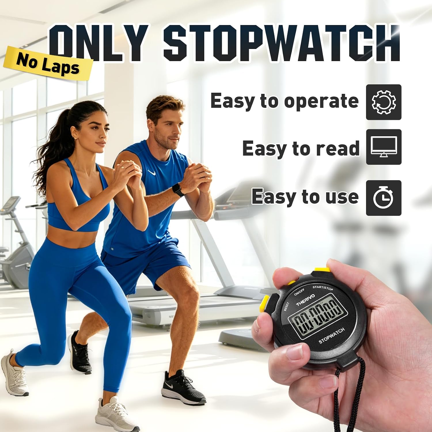2 Pack Digital Simple Silent Stopwatch Timer: Basic Stopwatch Only