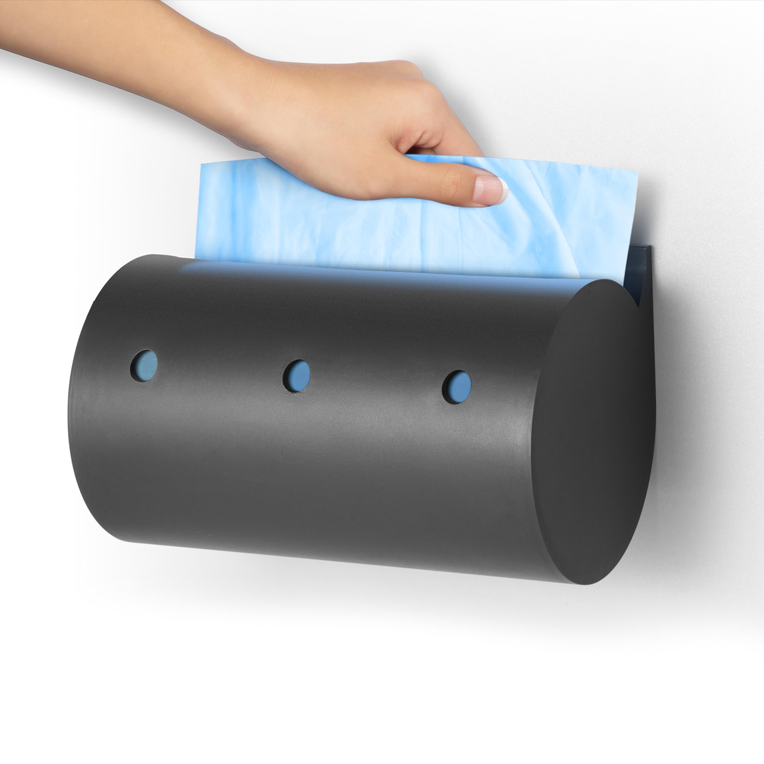 Impresa Gray Mountable Trash Bag Holder Dispenser - Trash Bags Dispenser For 13-Gallon 50-Bag Rolls - Garbage Bag Dispenser Roll Holder - Trash Bag Organizer Dispenser To Save Space - Garbage Bag Holder Dispenser