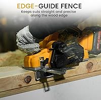 Vista 4 de Cepilladora manual inalámbrica compatible con batería Dewalt de 20 V MAX (solo herramienta), motor sin escobillas de 16000 RPM, cepilladora