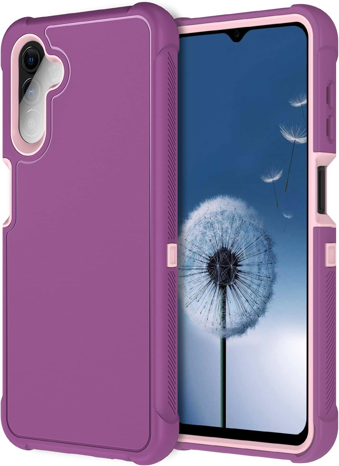 Hensinple A13 5g Case/A04s Case, Galaxy A13 5g Case Heavy Duty Defender Shockproof Protective Cover Case for A13 5g /A04s Purple (Without Screen Protector)