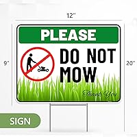 Vista 3 de 2 carteles con estaca, 12 x 9 pulgadas, de plástico corrugado, letrero de no cortar el césped