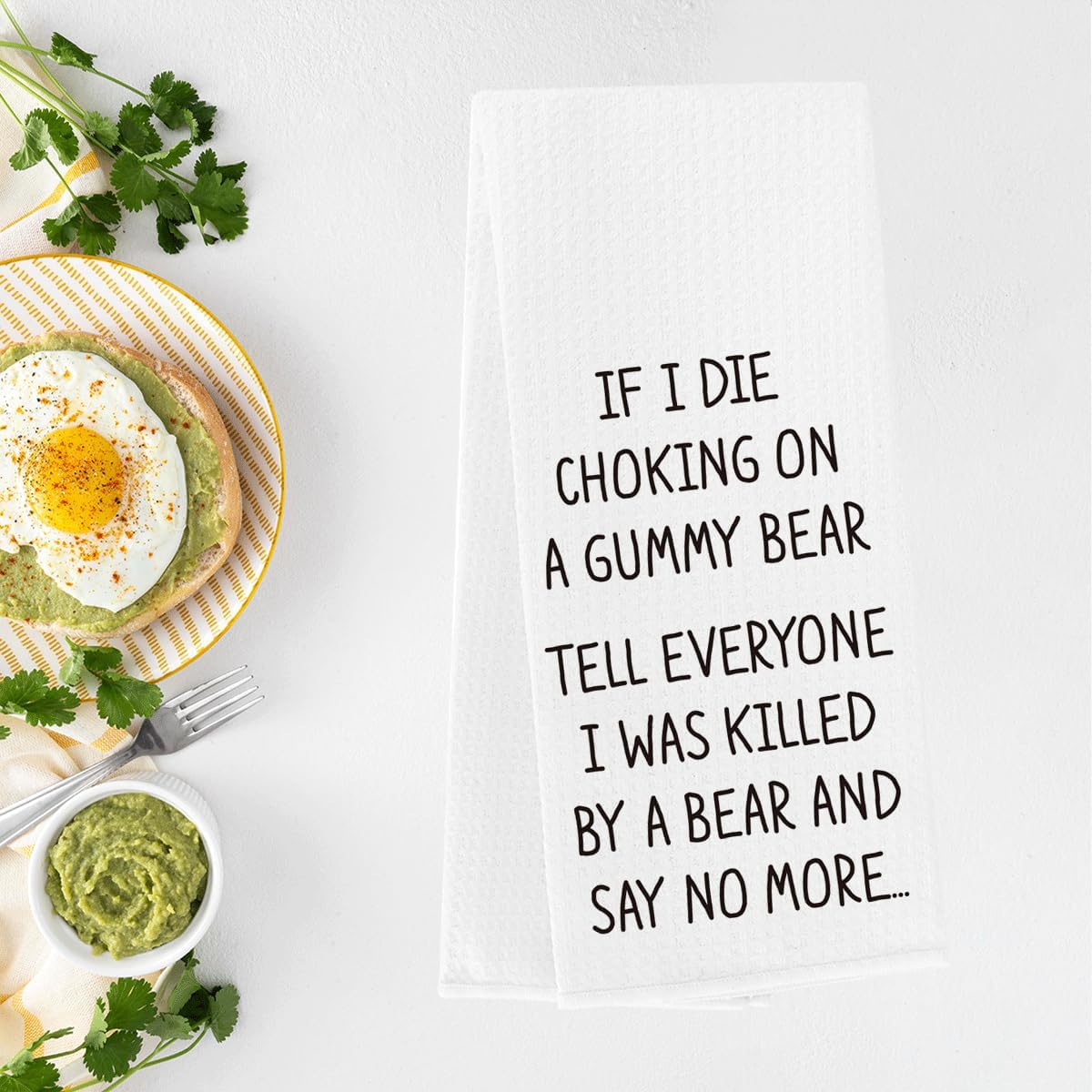 Funny Kitchen Towels Adult Humor Humorous Saying Gifts for Women Men Friends Hostess Waffle Weave Tea Towels Hand Towels Dish Towels Decor for Kitchen Bathroom 14×23 Inches - Image 3