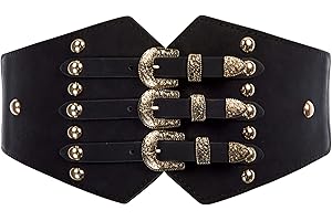 Women's Renaissance Vintage Steampunk Corset Belt Cincher Wide SteamPunk PU Leather Waist...