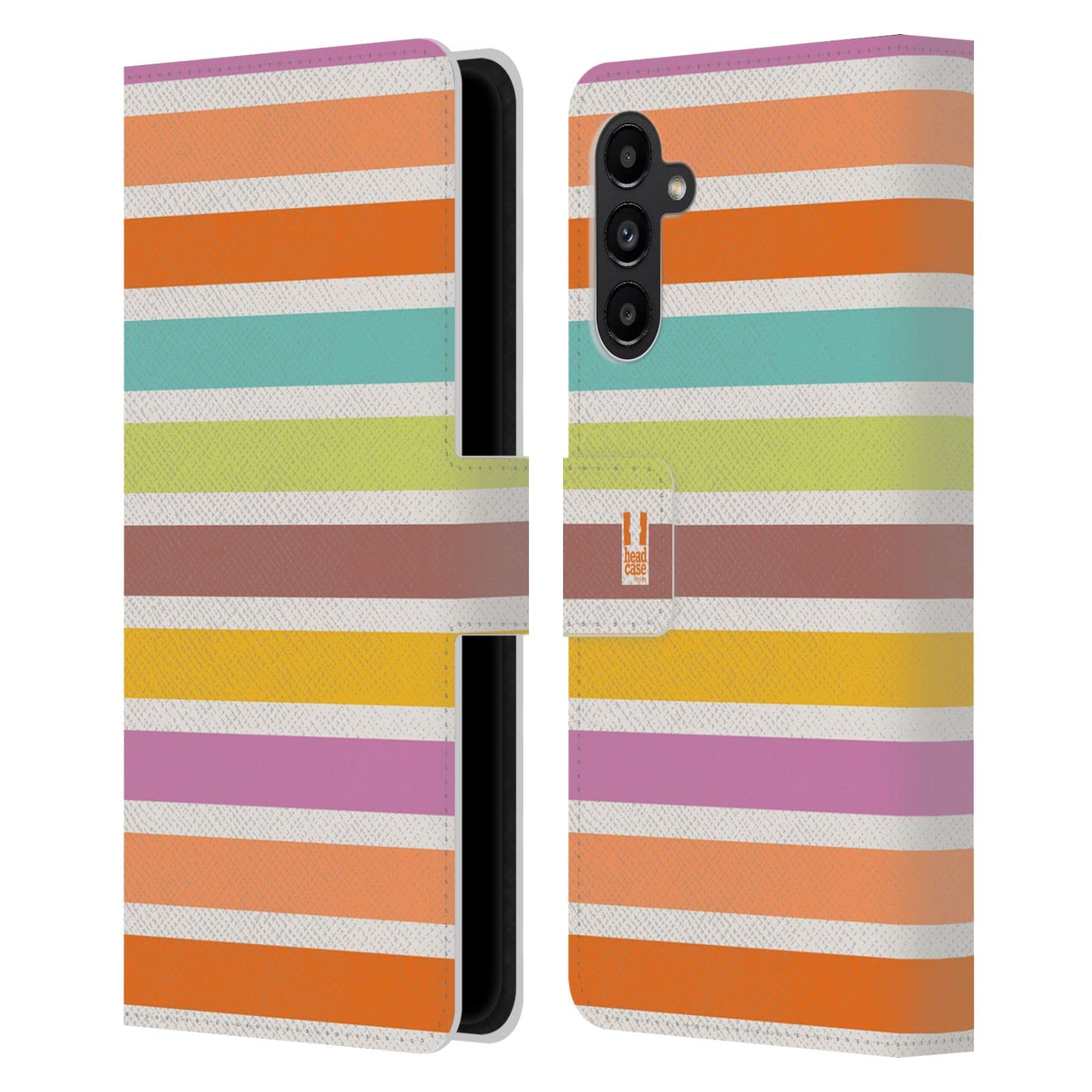 Étui en cuir Galaxy A13 5G rigide et élégant à rayures - 7