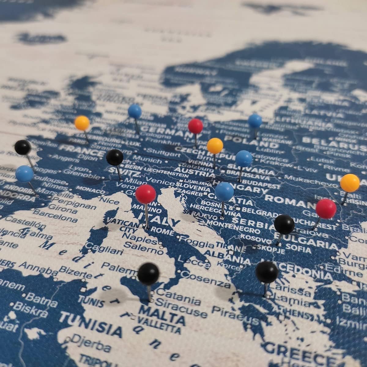 Mapa del mundo rústico personalizado, mapa del mundo canvas art bay con pines, mapa del mundo grande para pared, impresión detallada del mapa del mundo, lienzo enmarcado de mapa del mundo, regalo de