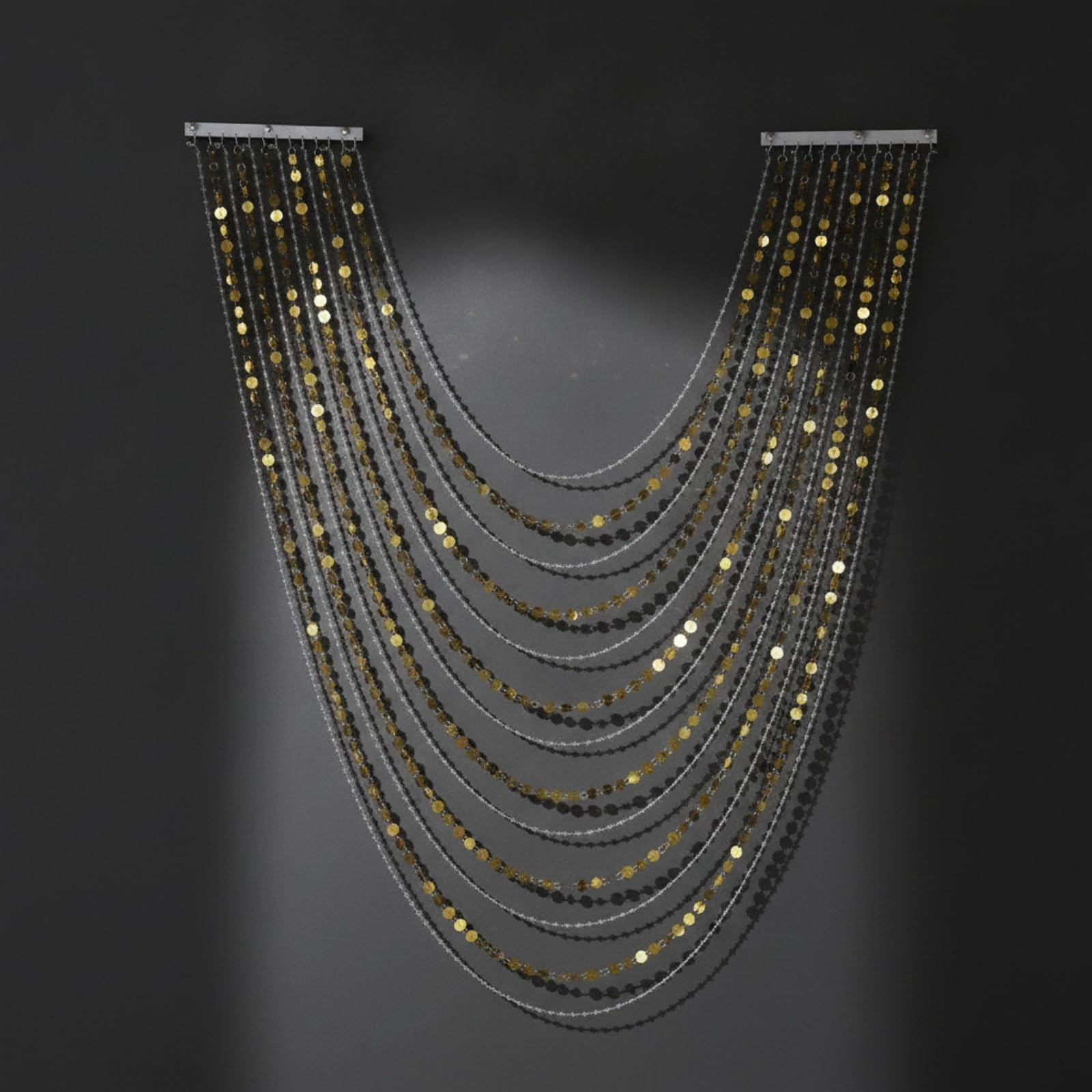 Amagogo Rideau de Plafond Événement Paroi Perles, Hauteur Maximale 1 Mètre, Largeur Réglable, Perles De Terre