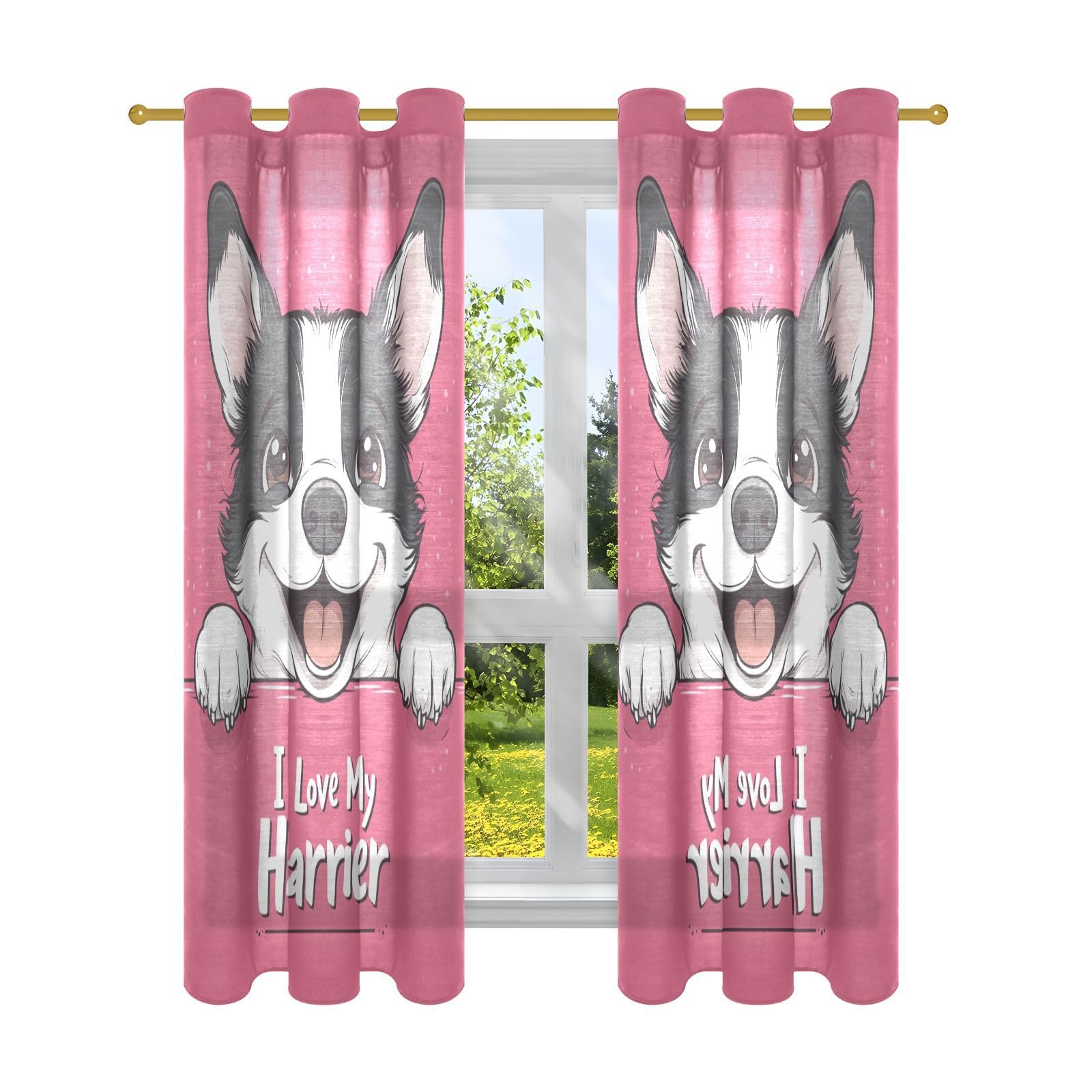 Rideaux en forme de tête de chien isolants et tamisants de 160 cm de hauteur